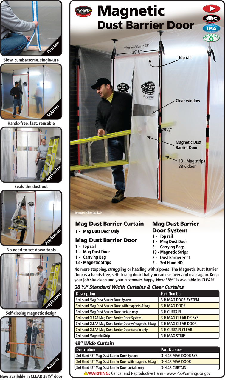 FastCap 3-H CURTAIN 3rd Hand Mag Dust Replacement Barrier Door Curtain Only 