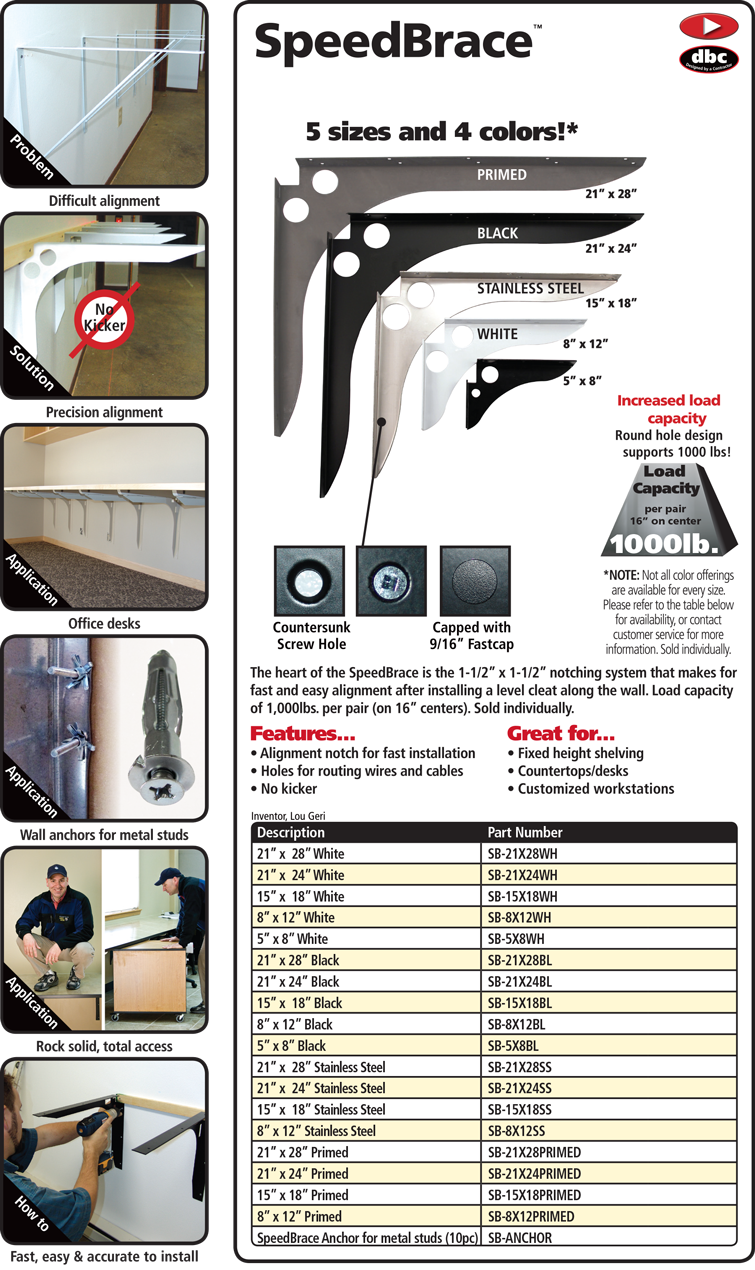 SpeedBrace Speed Brace countertop workstation bracket