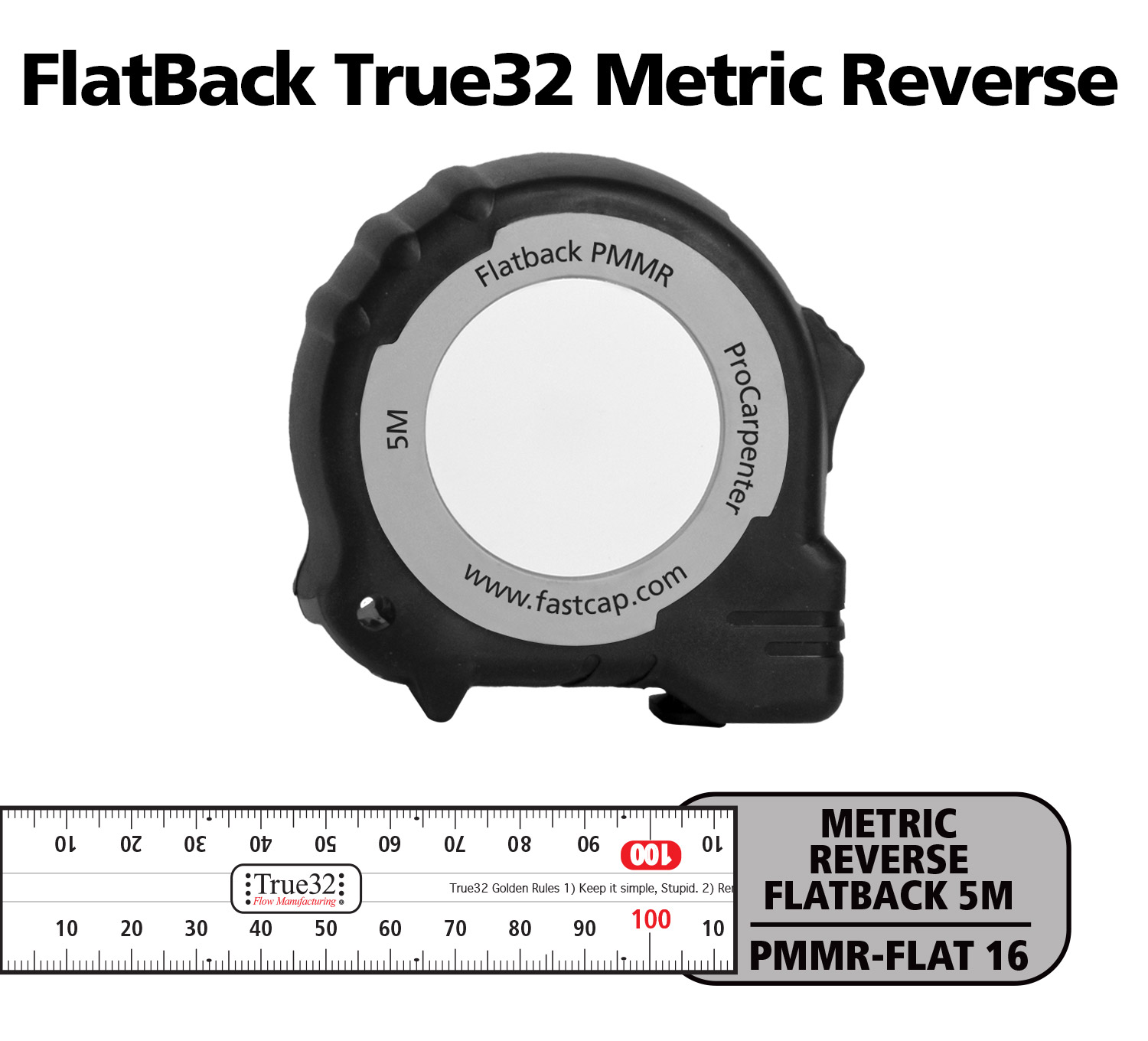 Metric/Standard ProCarpenter Flatback Flexible Tape Measure, - HANDYCT