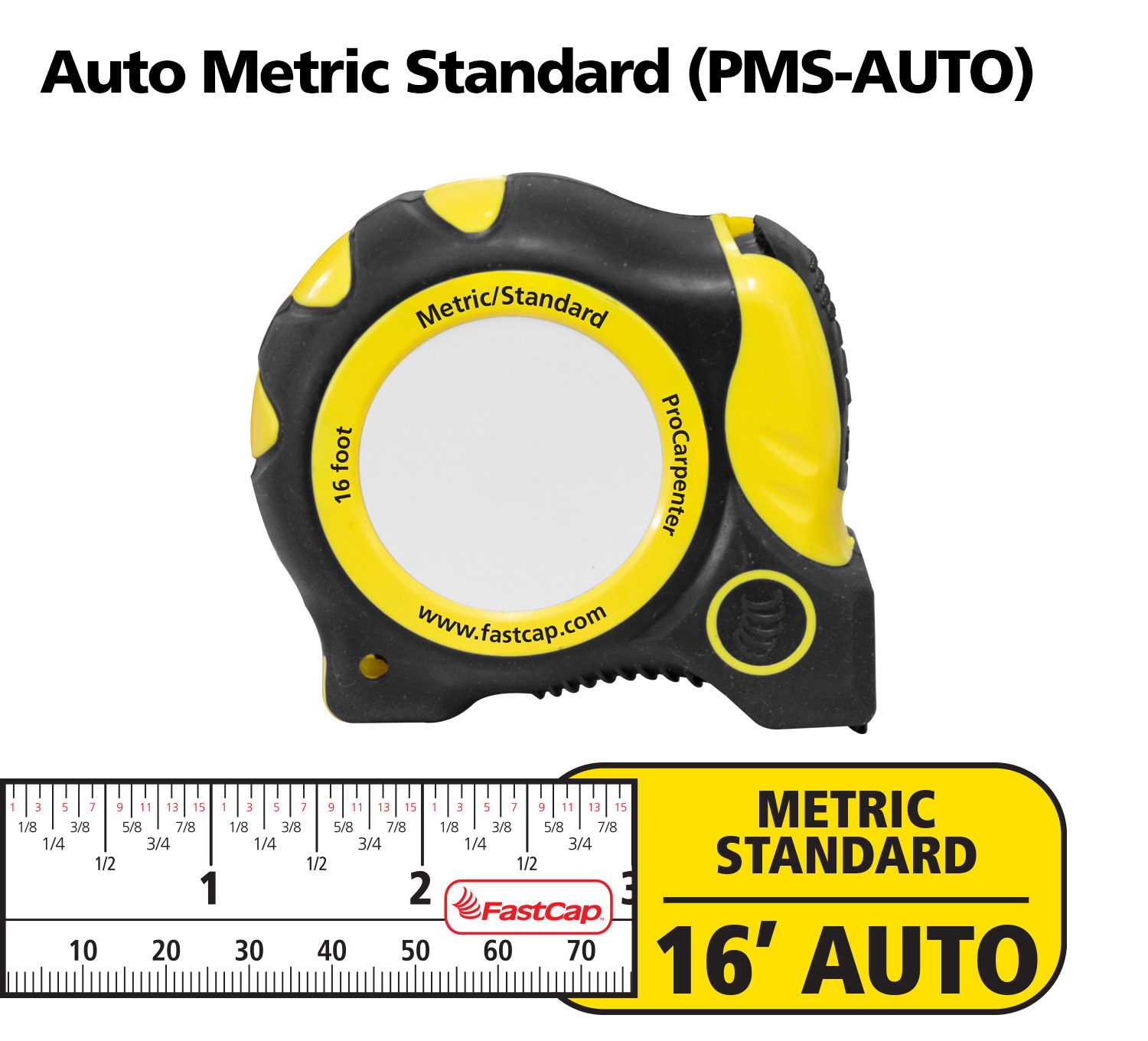  FastCap ProCarpenter True32 Metric Reverse Measuring Tape -  Ideal for Professionals and Home Improvement - with Lever Action Belt Clip  and Dual Locking System - 16' - 99953 : Tools & Home Improvement