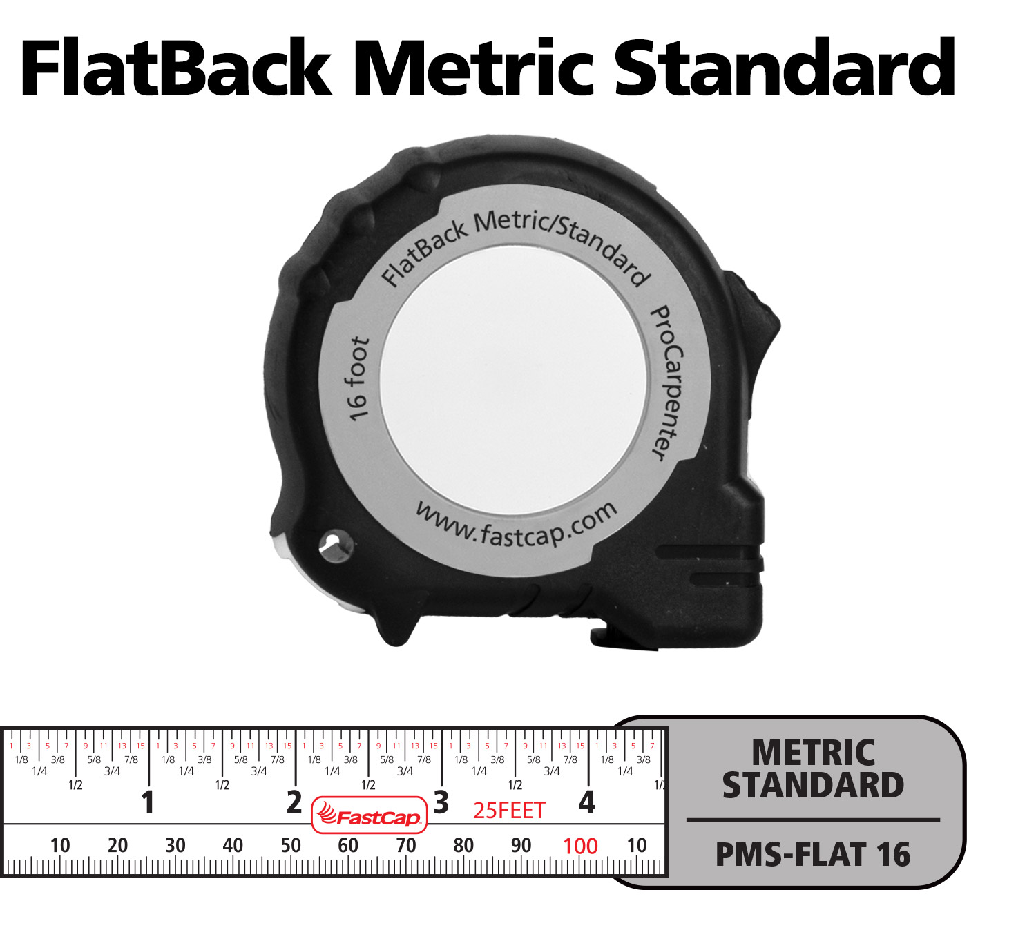 FastCap PSSR16 16 FastPad Standard Reverse Measuring Tape & Wood