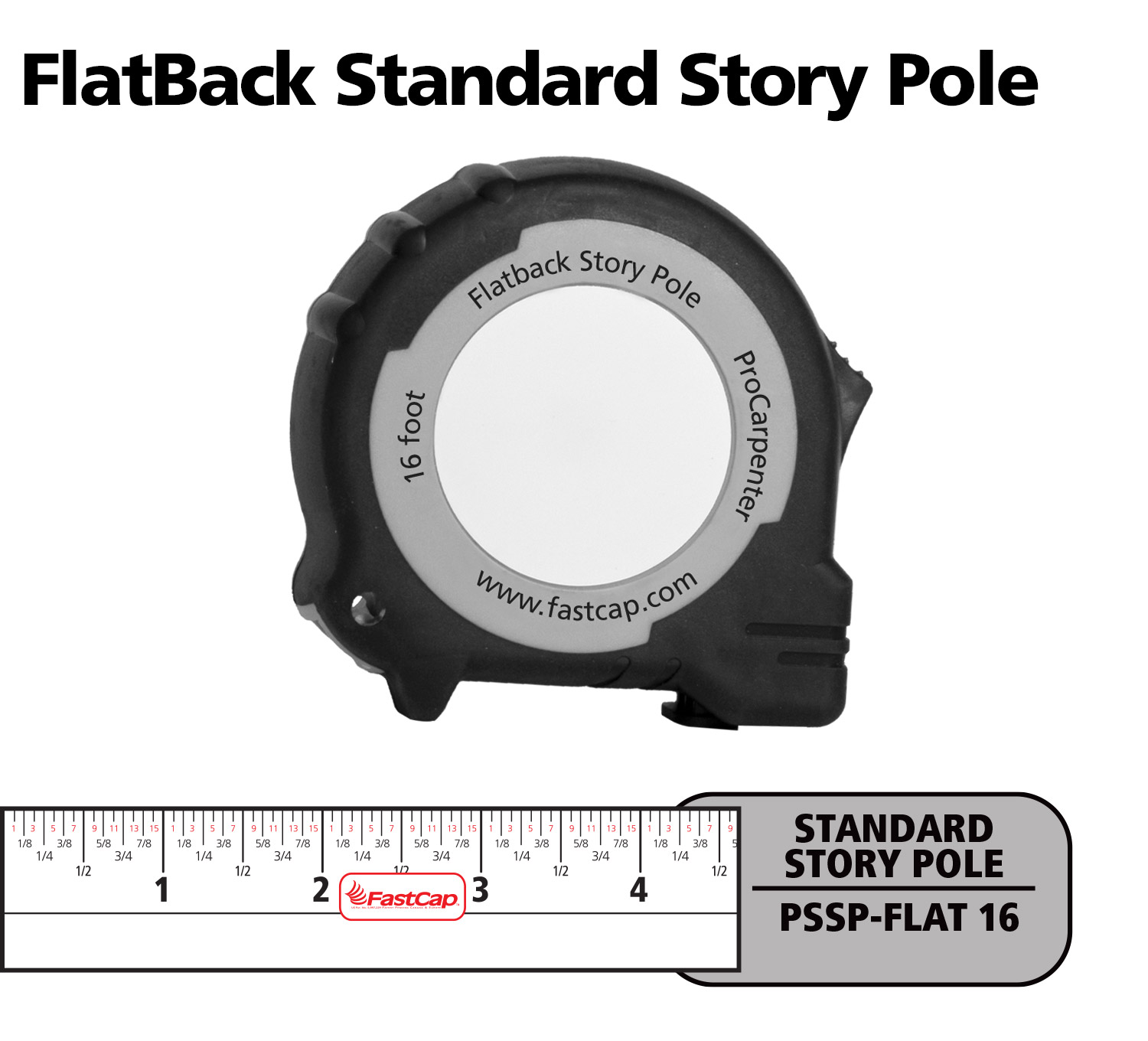 FastCap PMS-FLAT-16 Flatback Tape Measure 16ft