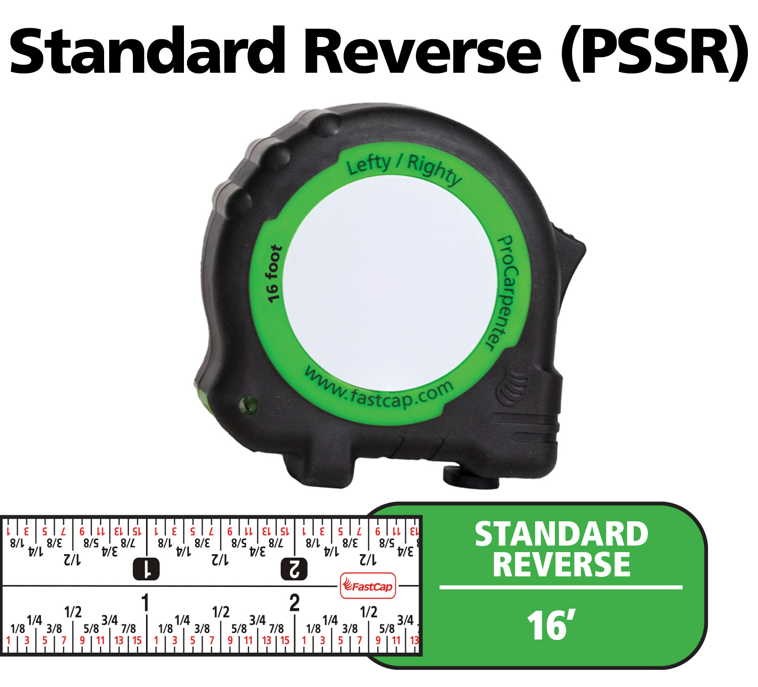 Pad Metric/Standard Tape Measure - 16ft, PMS-16 (Fast Cap)